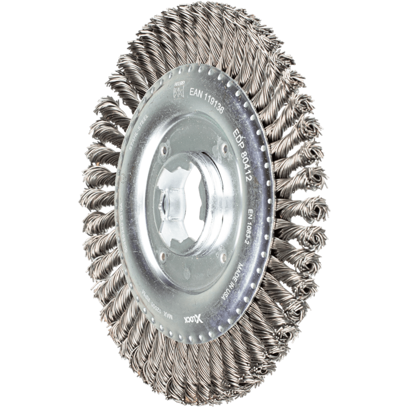 PFERD  Szczotka PIPELINE pleciona RBG Ø 125 x 6 otwór 22,2 mm / X-LOCK drut stalowy Ø 0,50 mm do szlifierki kątowej