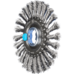 PFERD  Szczotka tarczowa pleciona RBG Ø 125 x 12 otwór 22,2 mm / X-LOCK drut ze stali nierdzewnej Ø 0,50 mm do szlifierki kątowe