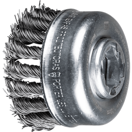 PFERD  Szczotka garnkowa pleciona TBG Ø 65 mm, otwór 22,2 mm/X-LOCK drut ze stali Ø 0,50 mm do szlifierki kątowej
