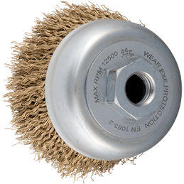 PFERD  Szczotka tarczowa niepleciona TBU Ø 60 mm M14, stalowy drut pleciony mosiądzowany Ø 0,25 mm, do szlifierki kątowej