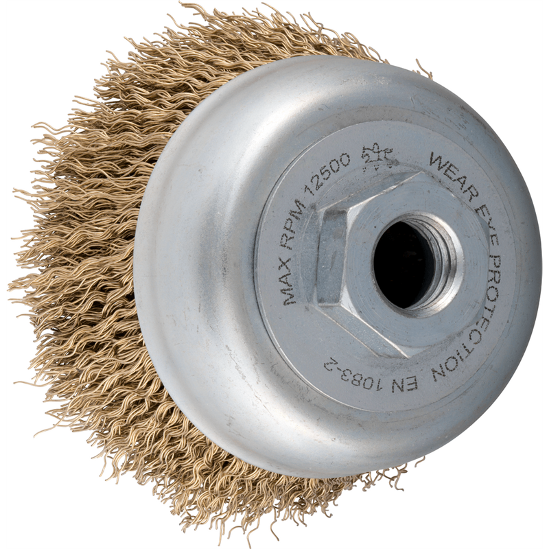 PFERD  Szczotka tarczowa niepleciona TBU Ø 60 mm M14, stalowy drut pleciony mosiądzowany Ø 0,25 mm, do szlifierki kątowej