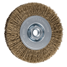 PFERD  Szczotka tarczowa niepleciona RBU Ø 115 x 15 mm M14 stalowy drut pleciony mosiądzowany Ø 0,20 mm do szlifierki kątowej