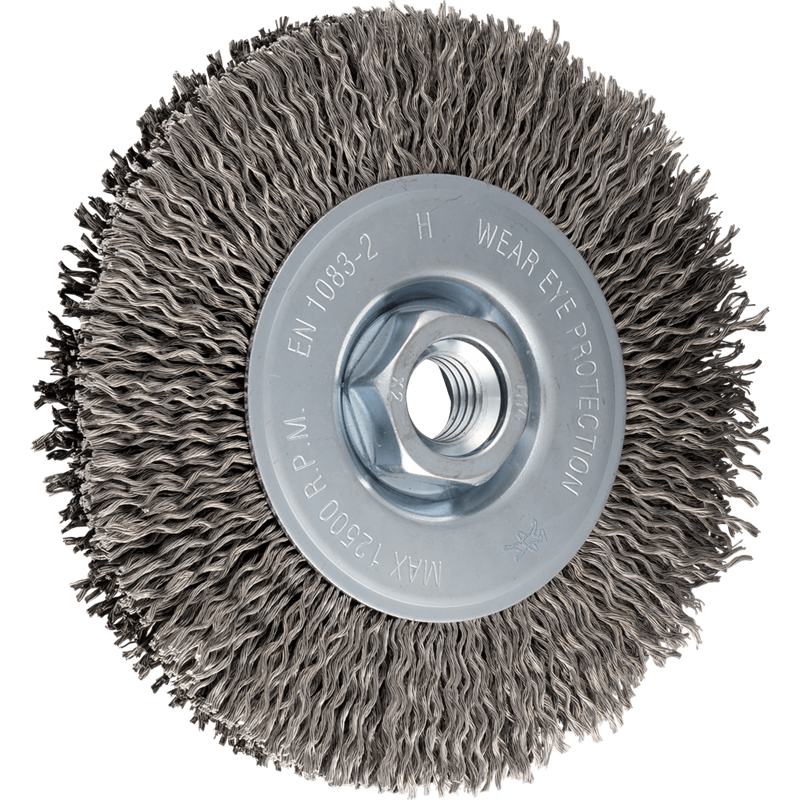 PFERD  Szczotka tarczowa niepleciona RBU, Ø 115 x 15 mm, M14, drut pleciony ze stali nierdzewnej Ø 0,30 mm do szlifierki kątowej