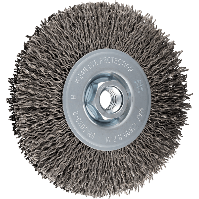 PFERD  Szczotka tarczowa niepleciona RBU, Ø 125 x 15 mm, M14, drut pleciony ze stali nierdzewnej Ø 0,30 mm do szlifierki kątowej