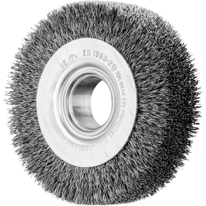 PFERD  POS szczotka okrągła szeroka niepleciona RBU Ø 80 x 20 x różne otwory, drut stalowy Ø 0,15, do szlifierek stacjonarnych