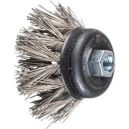 PFERD  Szczotka garnkowa pleciona TBG Ø 65 mm M14 drut ze stali szlachetnej z nasypem diamentowym Ø 0,50 mm ziarno 270