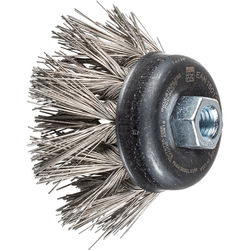 PFERD  Szczotka garnkowa pleciona TBG Ø 65 mm M14 drut ze stali szlachetnej z nasypem diamentowym Ø 0,50 mm ziarno 270