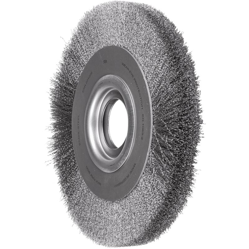PFERD  Szczotka tarczowa szeroka niepleciona RBU Ø 250 x 30x różne otwory drut stalowy Ø 0,20 szlifierka stacjonarna