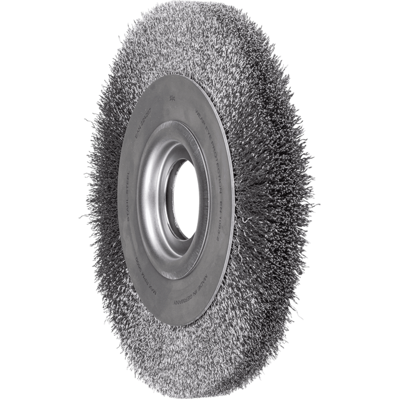 PFERD  Szczotka tarczowa szeroka niepleciona POS RBU Ø 250 x 30x różne otwory drut stalowy Ø 0,30 szlifierka stacjonarna