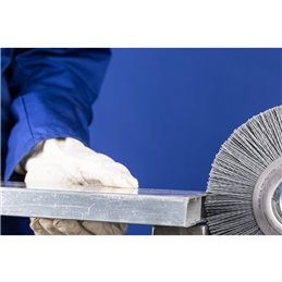 PFERD  Szczotka tarczowa szeroka niepleciona RBU Ø 250 x 30x różne otwory włókno SiC Ø 1,10 mm ziarno 120 szlifierka stacjonarna