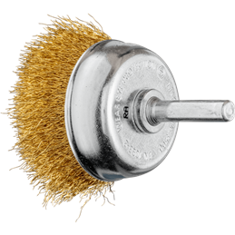 PFERD  Szczotka garnkowa niepleciona TBU Ø 50 mm trzpień Ø 6 mm drut z mosiądzu Ø 0,20 do wiertarek