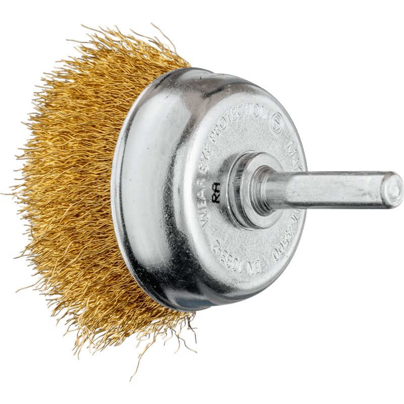 PFERD  Szczotka garnkowa niepleciona TBU Ø 50 mm trzpień Ø 6 mm drut z mosiądzu Ø 0,20 do wiertarek