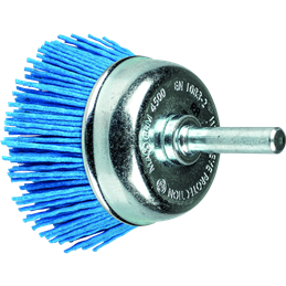 PFERD  Szczotka garnkowa niepleciona TBU Ø 50 mm trzpień Ø 6 mm włókno BLUE Ø 1,10 mm ziarno 180 wiertarki