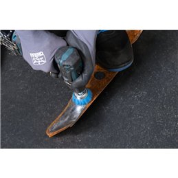 PFERD  Szczotka garnkowa niepleciona TBU Ø 50 mm trzpień Ø 6 mm włókno BLUE Ø 1,10 mm ziarno 180 wiertarki
