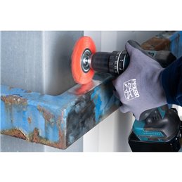 PFERD  Szczotka tarczowa niepleciona RBU Ø100 mm trzpień Ø6 mm włókno RED Ø1,27 ziarno 80