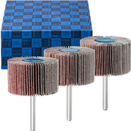 PFERD  Zestaw ściernic wachlarzowych 3-częściowy Korund Ø 50 x 30 mm, trzpień Ø 6 mm A60, 80, 120 do szlifu dokładnego i wykończ