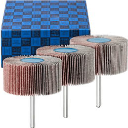 PFERD  Zestaw ściernic wachlarzowych 3-częściowy Korund Ø 60 x 30 mm, trzpień Ø 6 mm A60, 80, 120 do szlifu dokładnego i wykończ