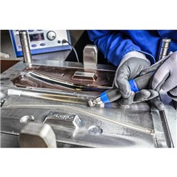 PFERD  Zestaw ściernic wachlarzowych Korund Ø 15 x 5 mm trzpień – Ø 3 mm A 80,120 i 180 do szlifu dokładnego i wykończeniowego