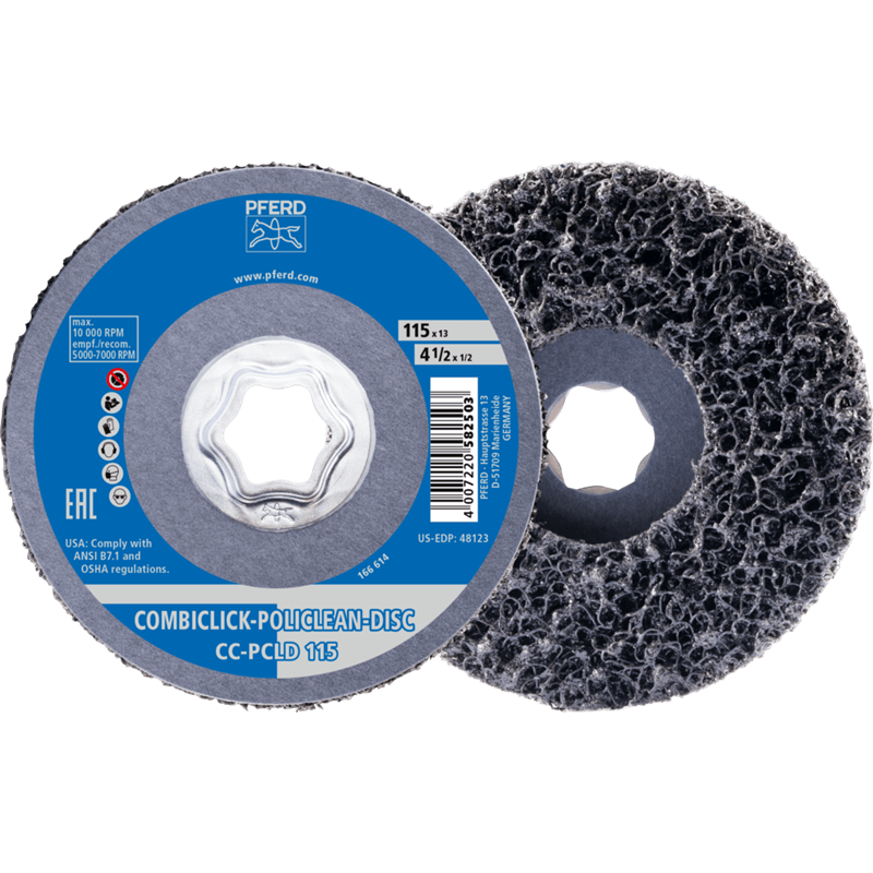 PFERD  Włóknina czyszcząca COMBICLICK POLICLEAN PCLD Ø 115 x 13 mm do zgrubnych prac czyszczących