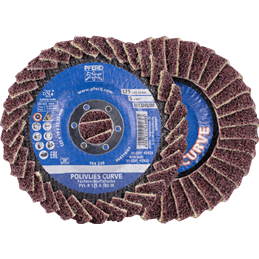 PFERD  Tarcza lamelowa POLIVLIES-CURVE PVL-R, korund, Ø 125 mm, otwór 22,23 mm A180M, do szlifu dokładnego o najwyższej wydajnoś