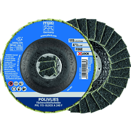 PFERD  Ściernica włókninowa POLIVLIES PVL Korund Ø115 mm otwór 22,23 mm / X-LOCK A240F do szlifu dokładnego