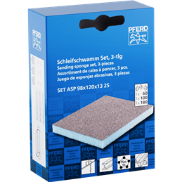 PFERD  Wodoodporna gąbka szlifierska 98 x 120 x 13 mm A60, A100, A180, dwustronna, do uniwersalnego zastosowania