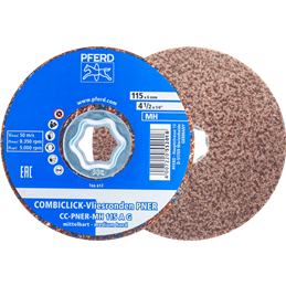 PFERD  Prasowany wykrój włókninowy COMBICLICK CC PNER Ø 115 mm średnio twardy A gruboziarnisty do wykańczania 