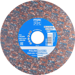 PFERD  Dysk z włókniny prasowanej POLINOX PNER Ø 150 x 6 mm do otworu o średnicy 25,4 mm, średnio twardy A gruboziarnisty do wyk