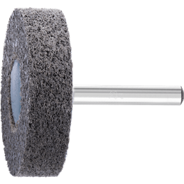 PFERD  Włókninowa ściernica trzpieniowa z włókniny pras. POLINOX, kształt walcowy PNER, Ø50x13mm, Øtrzonka 6mm, śr. twarda SiC, 