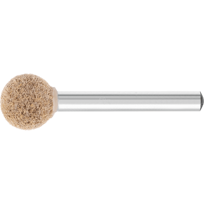 PFERD  Włókn. ściernica trzp. z włókniny prasowanej POLINOX, kształt kulisty PNER, Ø15mm, Øtrzonka 6mm, średnio twarda A, drobno