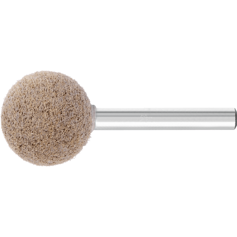 PFERD  Włók. ściernica trzpieniowa z włókniny prasowanej POLINOX, kształt kulisty PNER, Ø 25mm, Ø trzonka 6 mm, śr. miękka A, dr
