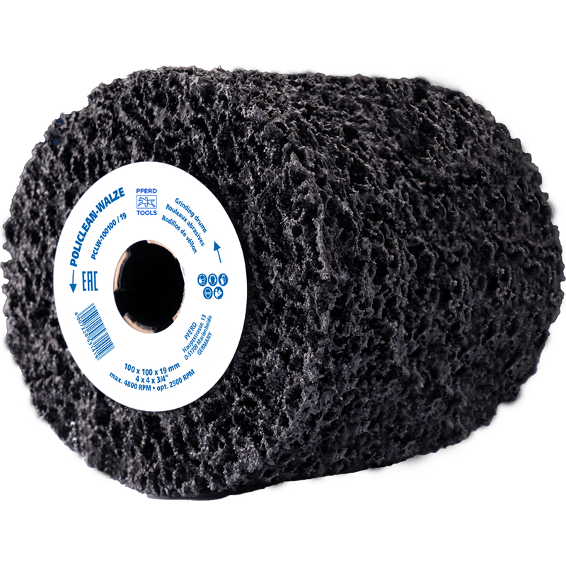 PFERD  Włókninowy walec szlifierski POLICLEAN PCLS Ø 100 x 100 mm, Ø otworu 19 mm, do zgrubnych prac czyszczących 