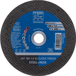 PFERD  Ściernica tarczowa do cięcia EHT 180 x 1,6 x 22,23 mm prosta linia wydajna SG CLASSIC STEELOX do stali/stali szlachetnej