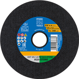PFERD  Ściernica tarczowa do cięcia EHT 125 x 1,0 x 22,23 mm prosta linia uniw. PSF ALU+STONE do aluminium/metali nieżelaznych/k