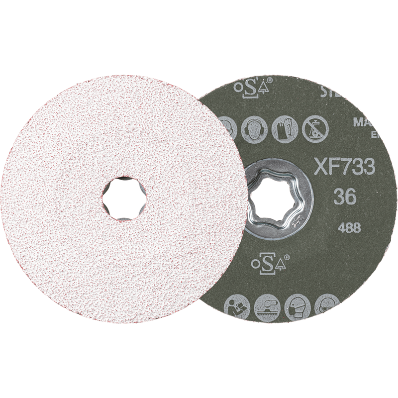 PFERD  Tarcza fibrowa z ziarnem ceramicznym COMBICLICK Ø 125 mm CO-ALU36 do miękkich metali nieżelaznych