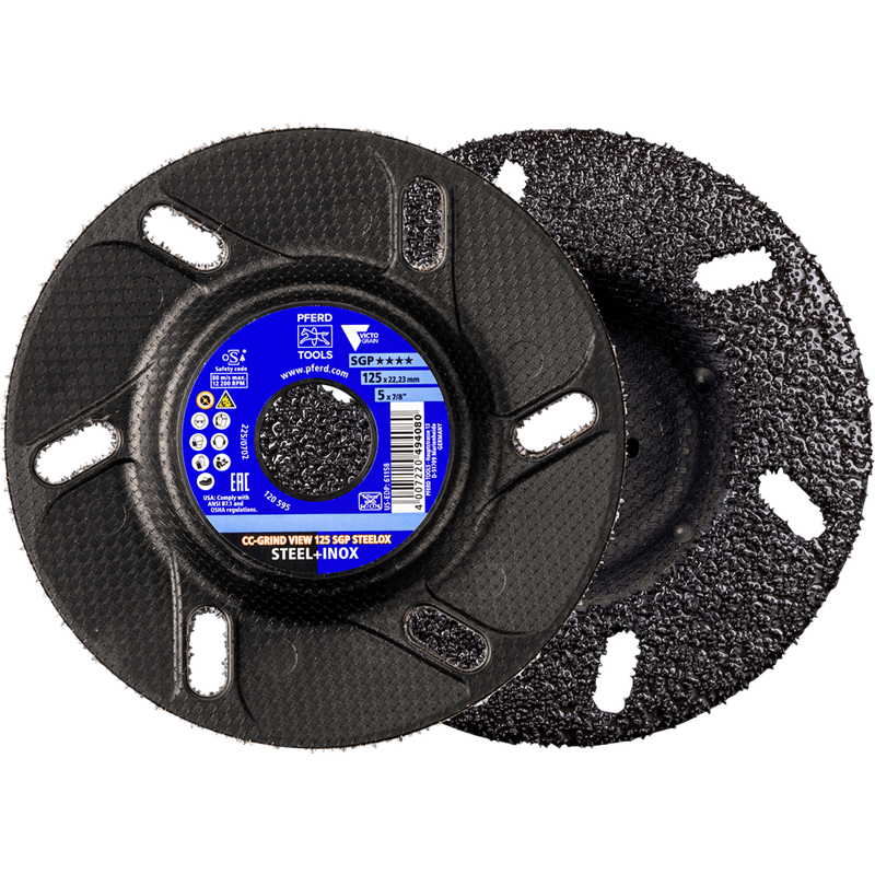 PFERD  Ściernica tarczowa CC-GRIND VIEW 125 x 22,23 mm linia specjalna SGP STEELOX do stali/stali szlachetnej