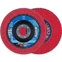 PFERD  Ściernica listkowa POLIFAN CURVE PFR 125 x 22,23 mm, szerokość L, CO60 SGP STEELOX, do stali / stali szlachetnej (POS 2)