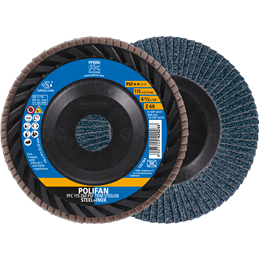 PFERD  Ściernica listkowa POLIFAN PFC 115 x 22,23 mm stożkowa Z60 linia uniwersalna PSF TRIM STEELOX do stali/stali szlachetnej