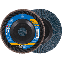 PFERD  Ściernica listkowa POLIFAN PFC 115 x 22,23 mm stożkowa Z80 linia uniwersalna PSF TRIM STEELOX do stali/stali szlachetnej