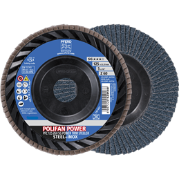 PFERD  Ściernica listkowa POLIFAN POWER PFC 125 x 22,23 mm stożkowa Z60 linia wydajna SG TRIM STEELOX do stali/stali szlachetnej