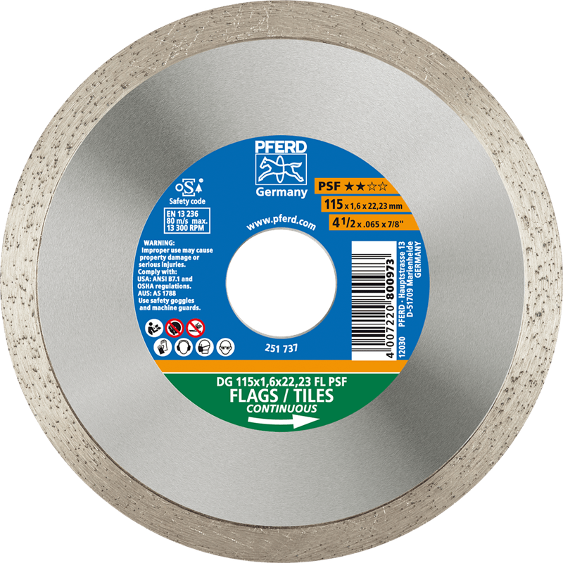 PFERD  Diamentowa ściernica do przecinania DG FL 76 x 1,6 x 10 mm PSF do cięcia glazury, wysoka jakość cięcia