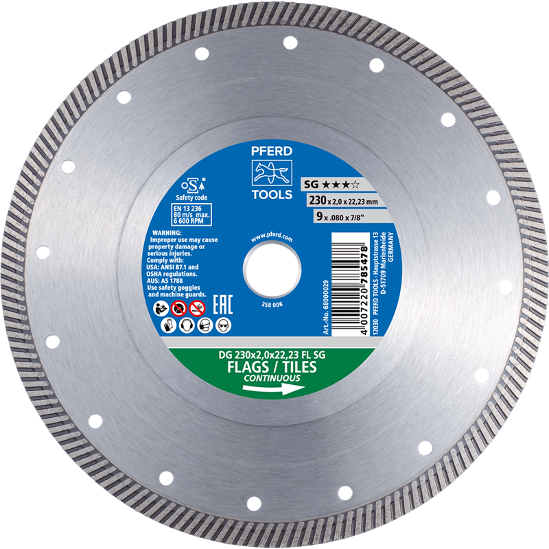 PFERD  Diamentowa ściernica do przecinania DG FL 350 x 2,4 x 25,4 mm SG do cięcia glazury, wysoka jakość cięcia