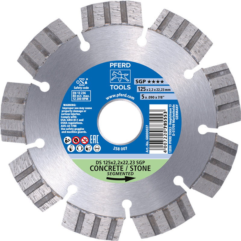 PFERD  Diamentowa ściernica do przecinania DS 178 x 2,4 x 22,23 mm SGP do szybkiego cięcia kamienia i betonu