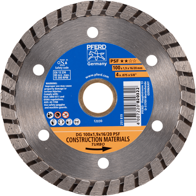 PFERD  Diamentowa ściernica do przecinania DG 100 x 1,9 x 16/20 mm START do cięcia kamienia/betonu, wysoka jakość cięcia