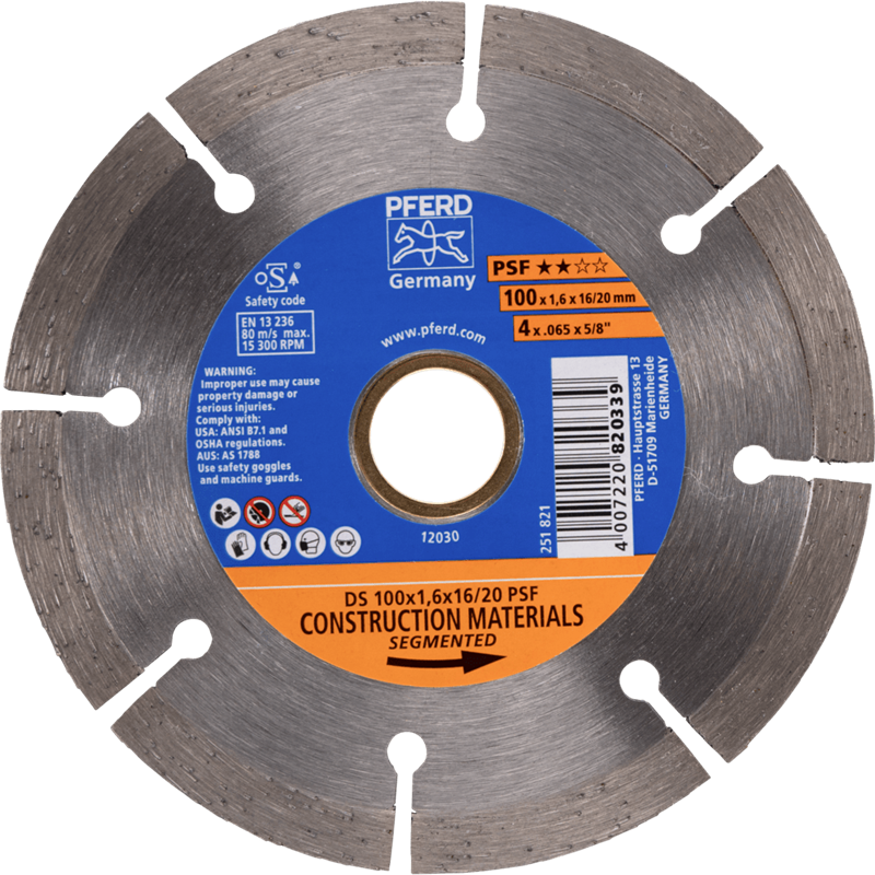 PFERD  Diamentowa ściernica do przecinania DS 100 x 1,6 x 16/20 mm START do szybkiego cięcia kamienia i betonu