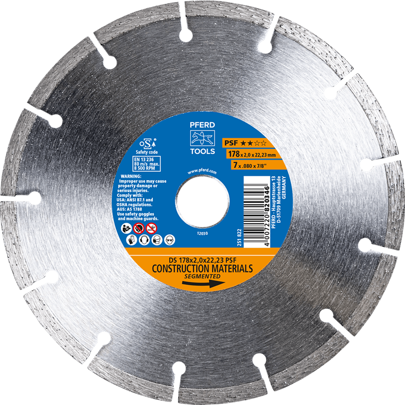 PFERD  Diamentowa ściernica do przecinania DS 178 x 2,0 x 22,23 mm START do szybkiego cięcia kamienia i betonu