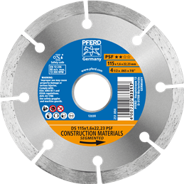 PFERD  Diamentowa ściernica do przecinania DS 115 x 1,6 x 22,23 mm START do szybkiego cięcia kamienia i betonu