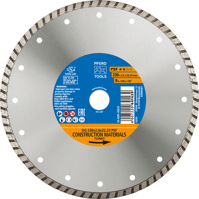 PFERD  Diamentowa ściernica do przecinania DG 230 x 2,6 x 22,23 mm START do cięcia kamienia/betonu, wysoka jakość cięcia