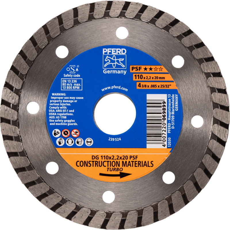PFERD  Diamentowa ściernica do przecinania DG 110 x 2,2 x 20 mm START do cięcia kamienia/betonu, wysoka jakość cięcia