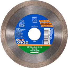 PFERD  Diamentowa ściernica do przecinania DG FL 110 x 1,6 x 20 mm PSF do cięcia glazury, wysoka jakość cięcia